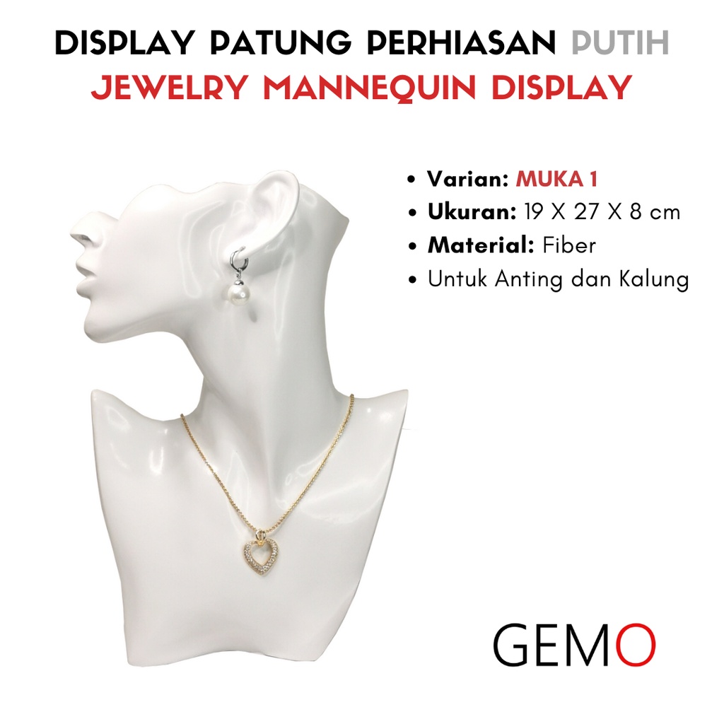 Display Patung Putih Perhiasan Manekin untuk Cincin Gelang Kalung Anting cocok untuk Alat Peraga Toko Emas Perak Permata Berlian Perak Diamond