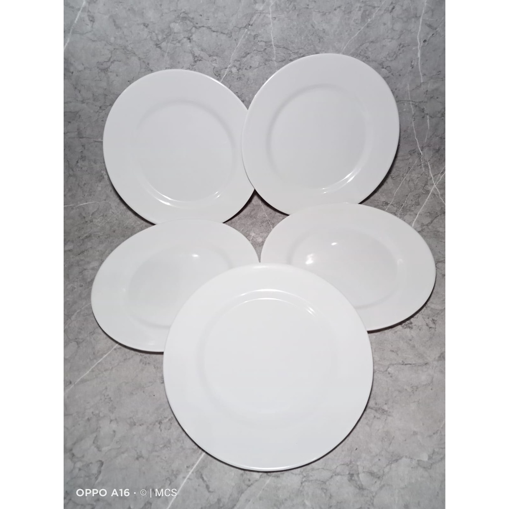 PIRING MELAMIN BAHAN TEBAL BULAT CEPER / PIRING MAKAN MELAMIN BULAT 12PCS 1 LUSIN