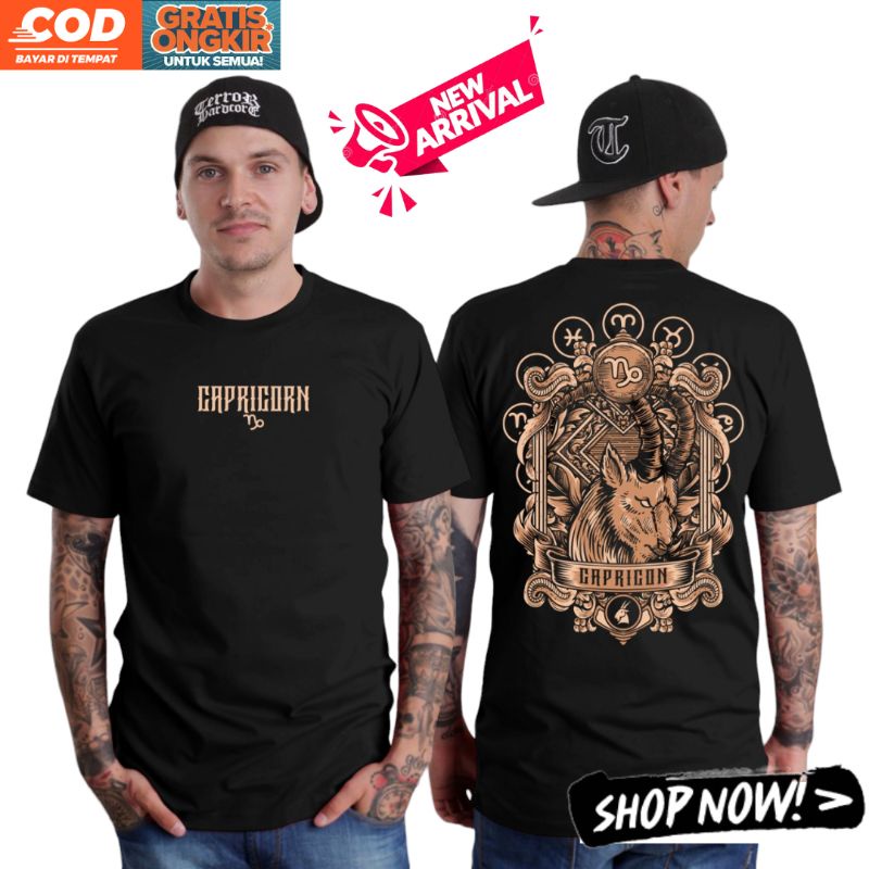 Tshirt Distro Cowok Logo Zodiac Capricorn Full Series
