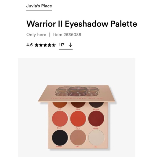 JUVIA'S PLACE JUVIAS THE WARRIOR &amp; WARRIOR II EYESHADOW PALETTE