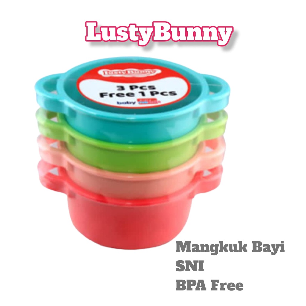 Paket 3 Free 1 LustyBunny Mangkok Snack Bayi