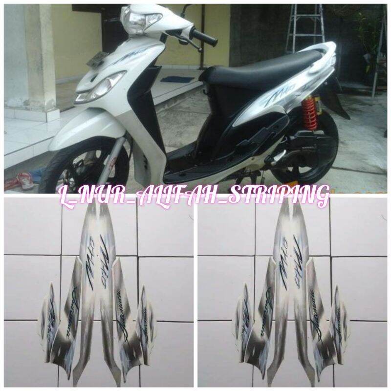 STIKER    BODY MOTOR YAMAHA MIO CW SPORTY SMILE 2009 PUTIH ORIGINAL FULLSET