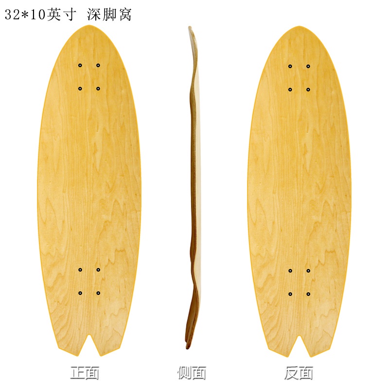 Dek SKATE Surfing 32inch Papan Surfing Darat Deep Foot Nest 32inch 7lapis Import All Canadian Maple Professional Grade Single Rocker Surface