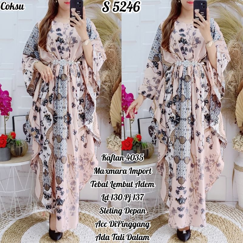 STYLE 5246. LONGDRESS KAFTAN MAXMARA LAYER WARNA MOTIF JUMBO