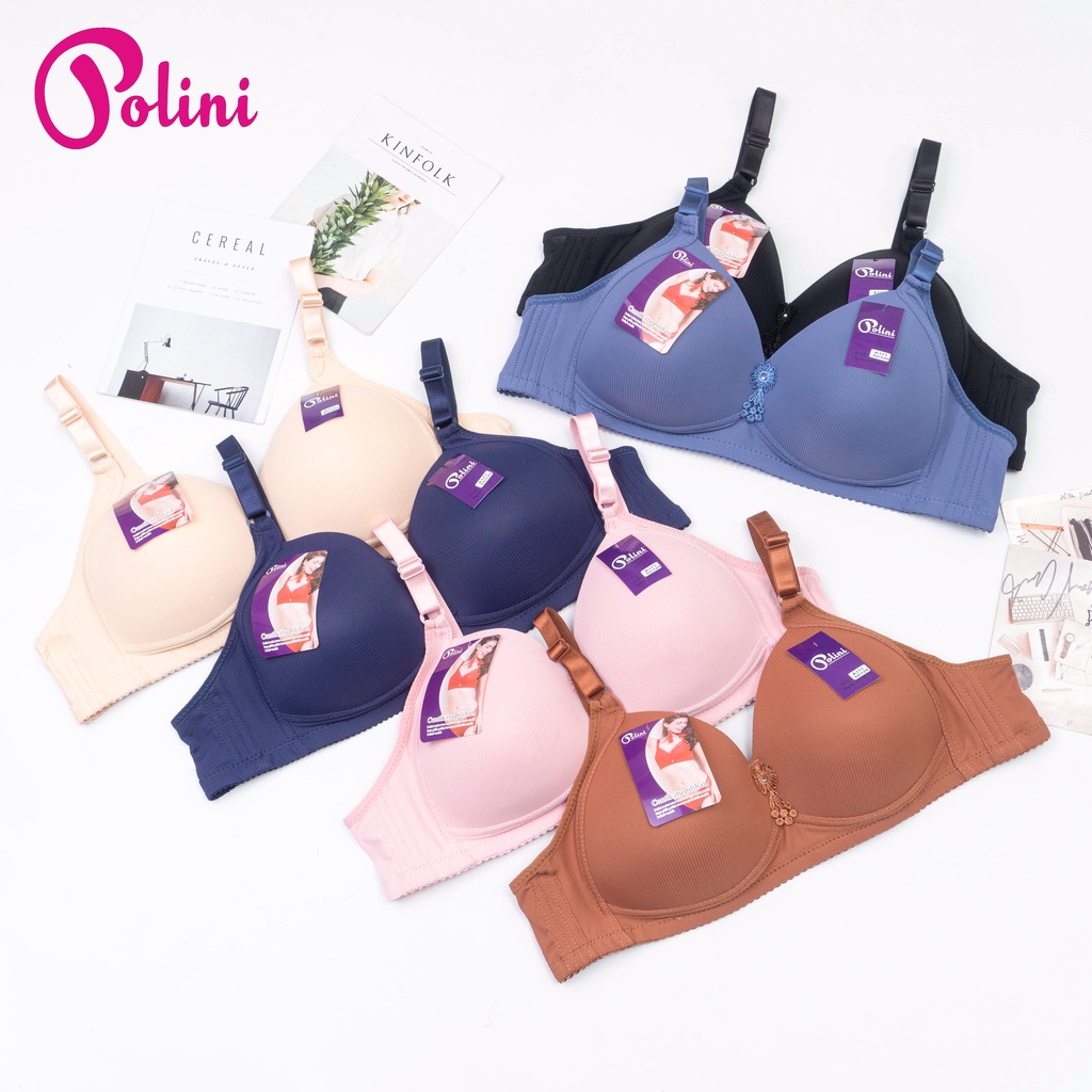 HW - Bh Bra Wanita JumboTanpa Kawat Busa Tipis Kait 4 POLINI A171