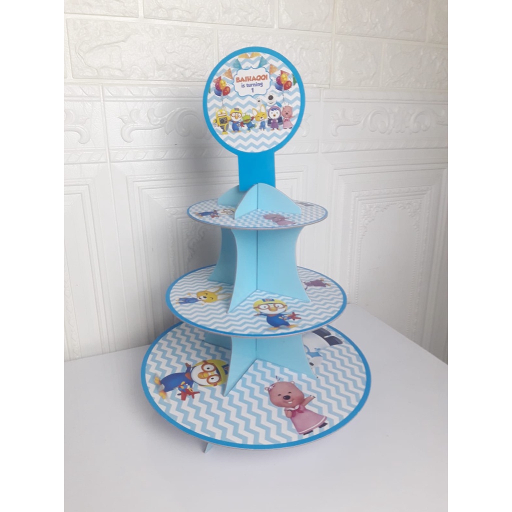 cupcake stand pororo / cupcake tier pororo / cupcake stand custom pororo