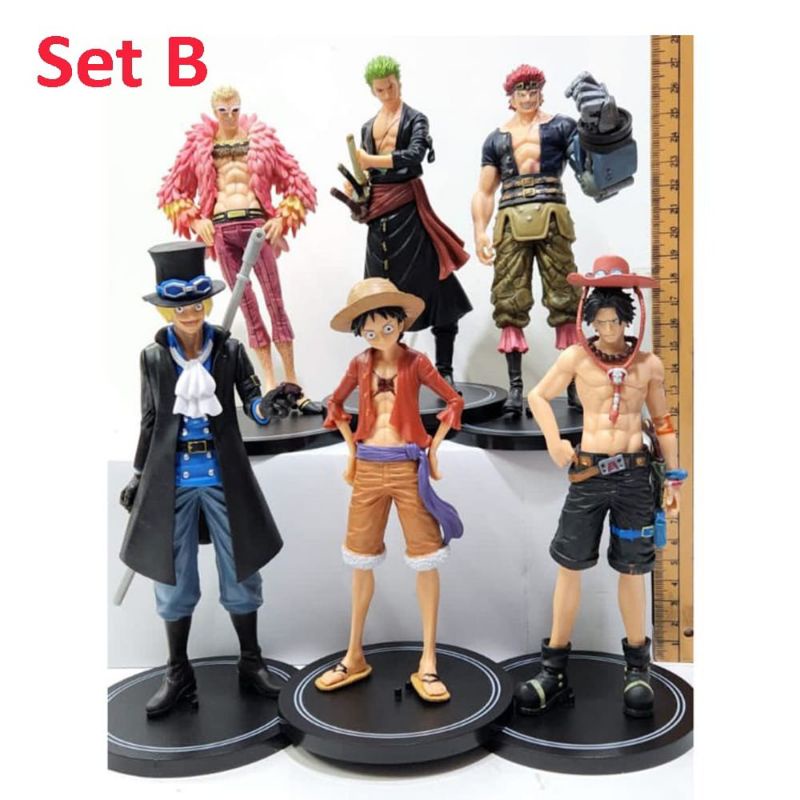 Action Figure Anime One Piece / 1 set isi 6 / luffy zoro nami waterlaw / vismoke / sanji / figure one piece