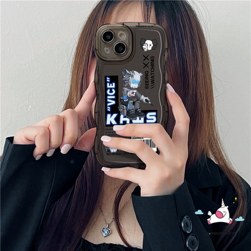 Untuk Vivo Y02s Y36 Y02T Y33s Y35 Y20 Y02 A Y16 Y15s Y11 Y22 Y17 Y15 Y22s Y21 Y21s Y12 Y75 V20 V21 V25E V25 Y12s Y91C Y12i Y15A Y91 Y30 Trendy Kaws Violent Beruang Tepi Bergelombang Soft Case