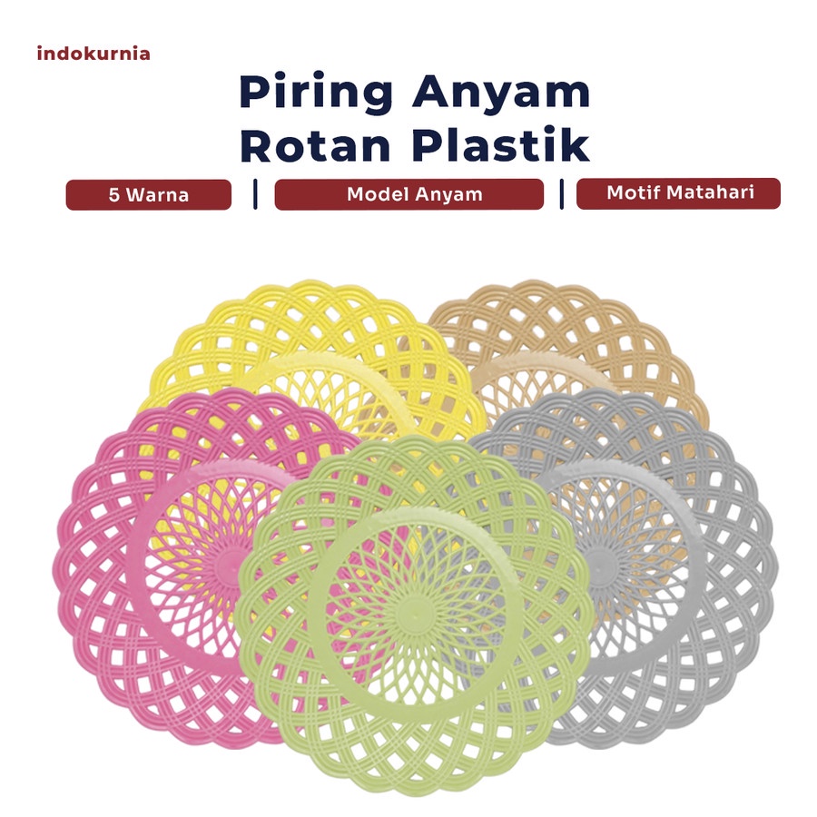 IK - PIRING PLASTIK ANYAM ROTAN PIRING ROTAN PLASTIK TERMURAH