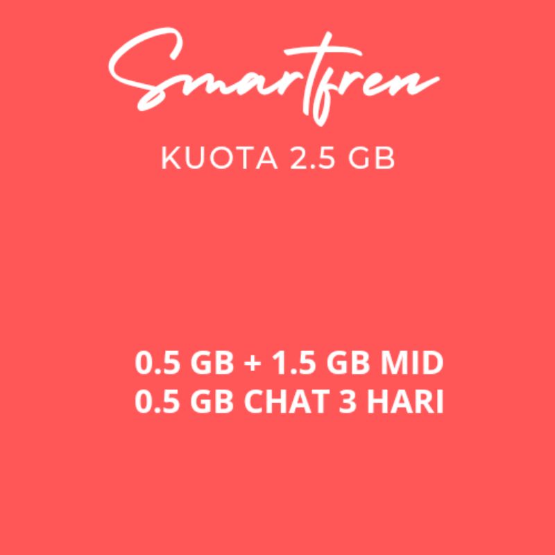 Smartfren Kuota 2,5 GB 3 Hari