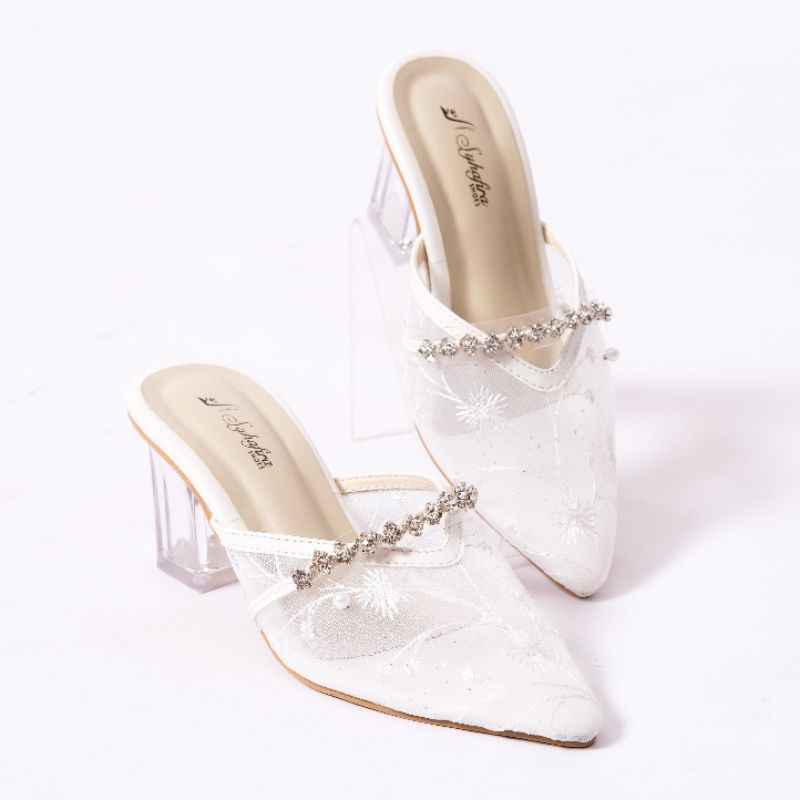 Syhafira  Sepatu Wedding Aiyla Putih Heels 7 cm