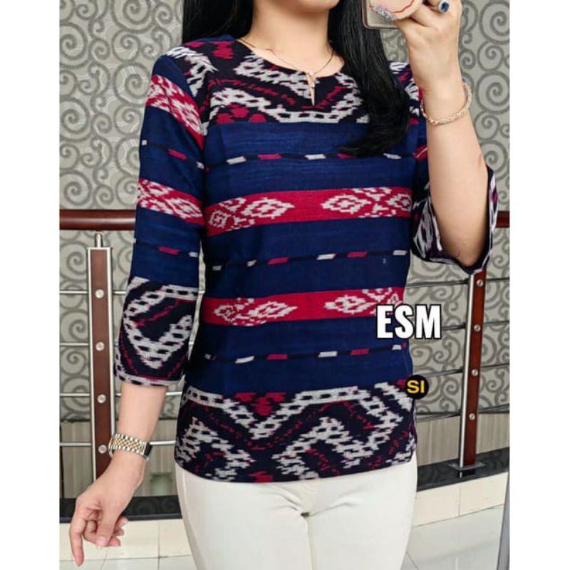 ATASAN ETNICK, BLOUSE KERJA MOTIF