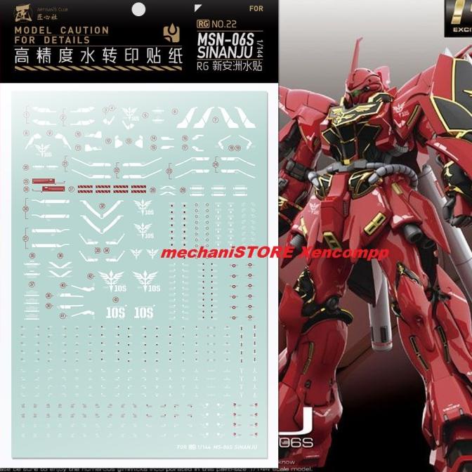 Water Decal Rg Sinanju Rg022 By Artisan Club