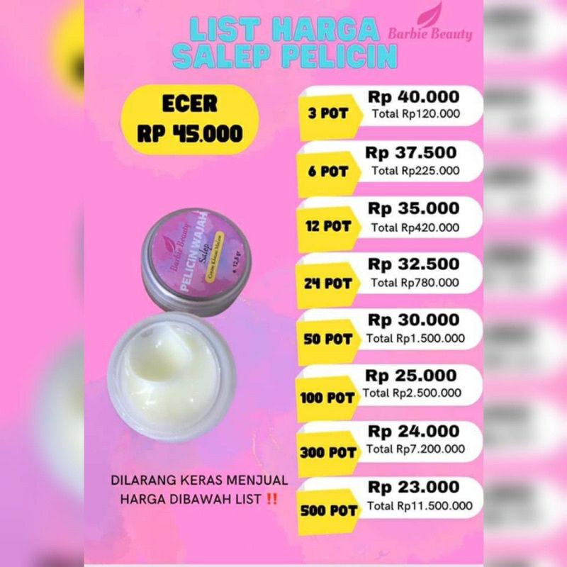 Salep Pelicin Wajah By Barbie Beauty Original Barcode