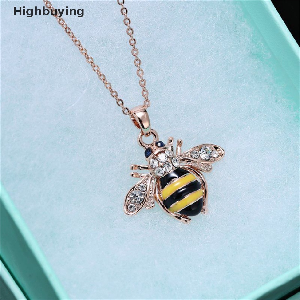 Hbid Chic Lucu Wanita Ladies Honey Bumblebee Lebah Kristal Liontin Rantai Kalung Glory