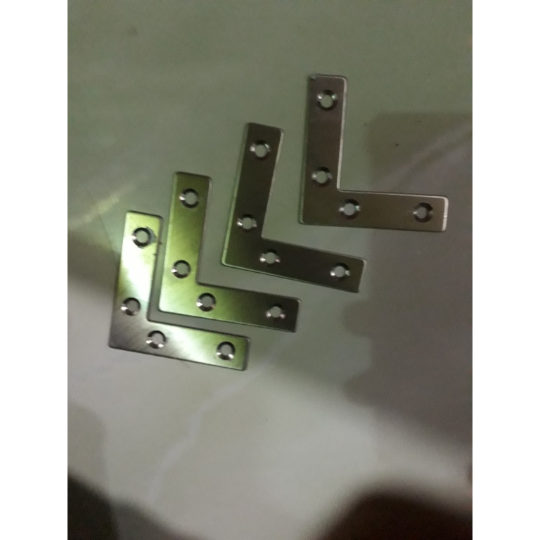 Plat Siku L Sambungan Konektor 5 7 12 cm  5cm 7cm 12cm Connector Rata Gepeng Lubang Conector Stainless Steel Panjang Pendek Sedang