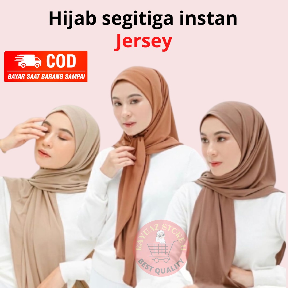 Hijab Segitiga Instan jersey Premium kerudung Polos Langsung Pakai