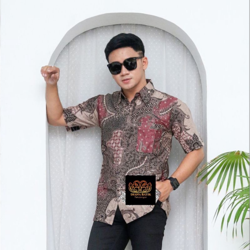 TERBARU Baju Batik Pria Gus Azmi Syubbanul Muslimin Batik Katun Halus Lengan Pendek JUMBO