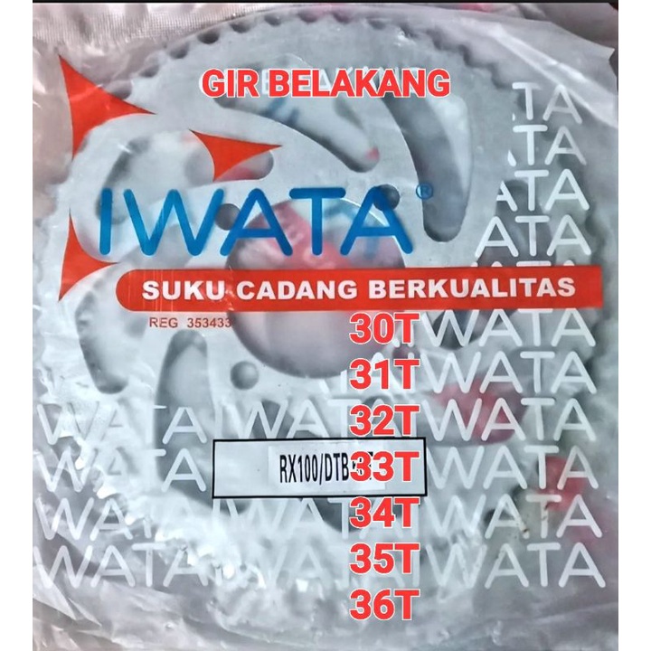 GIR GEAR BELAKANG YAMAHA RX KING JUPITER Z VEGA R VEGA R NEW MX LAMA CRIPTON 428 - 30T 31T 32T 33T 3