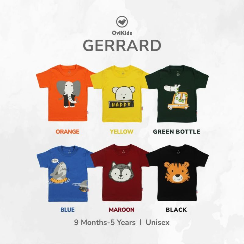 OVI KIDS - GERRARD Kaos Anak Laki-laki Perempuan (Unisex) “Animal Tee”