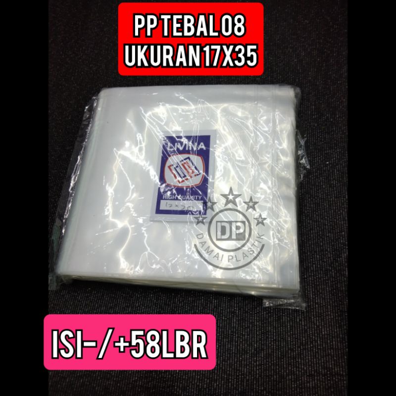 Kantong Plastik Snack Kerupuk Bening PP Tebal 0.8 Ukuran 17x35