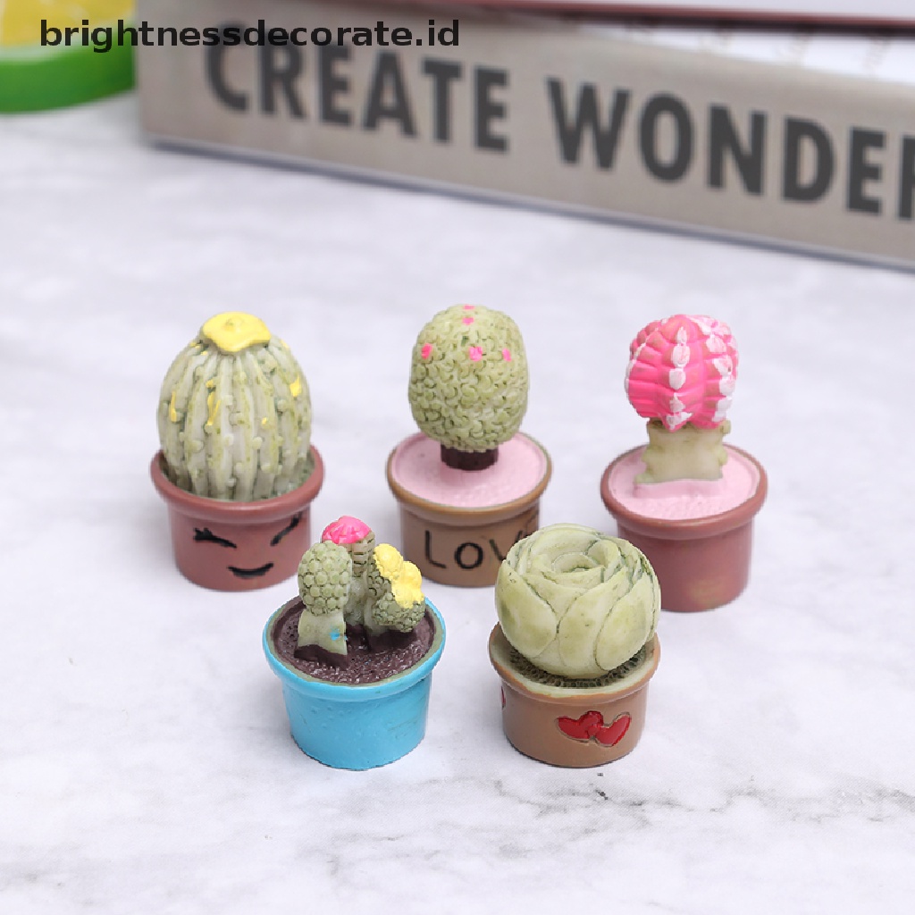 [Birth] 5pcs Miniatur Dalam Pot Untuk Dekorasi Furniture Rumah Boneka Home [ID]