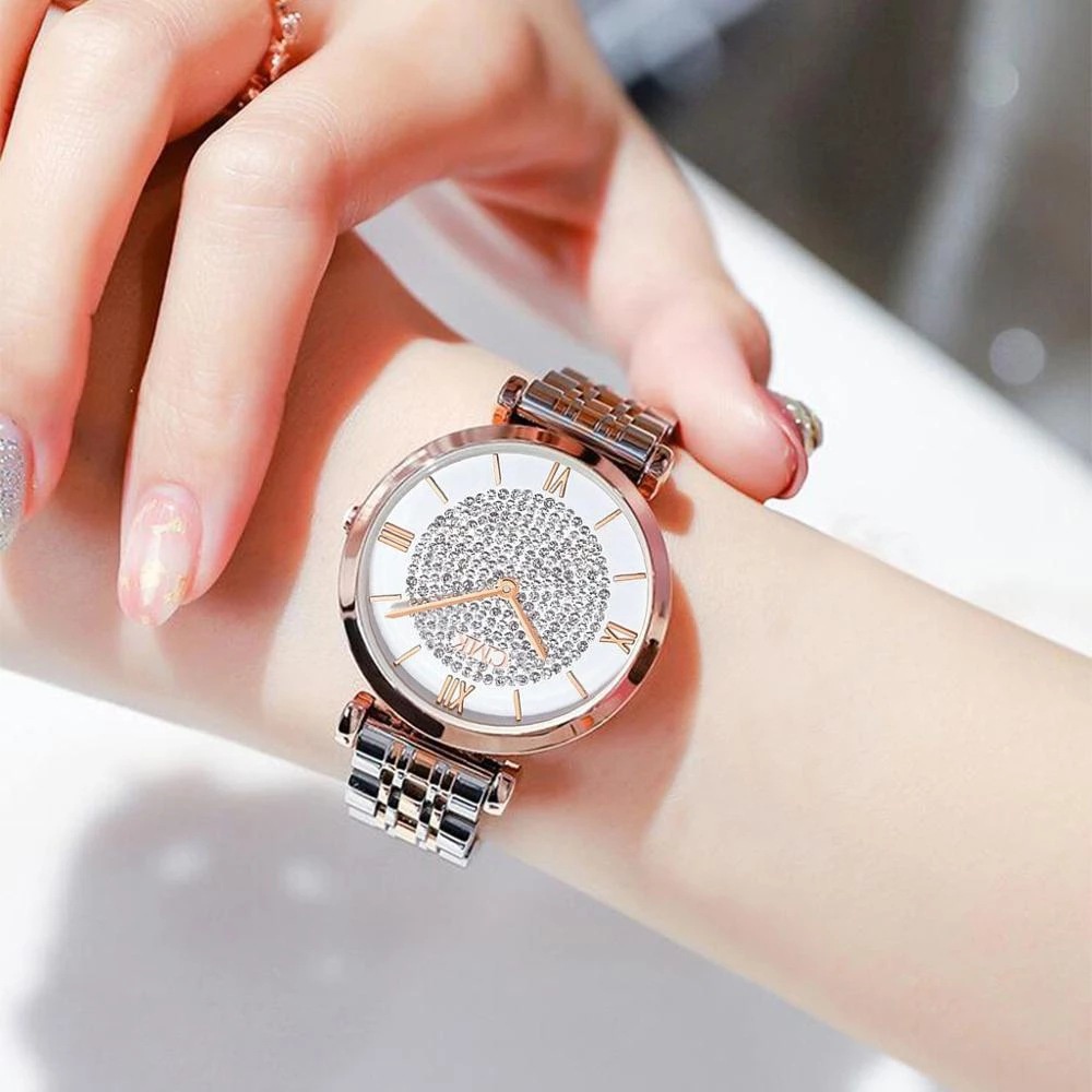 Jam Tangan Wanita Fashion Terbaru Kekinian Original Import RG 31 Strap Rante Stainless Steel Jam Tangan Cewek Model Mewah Simple Elegant Casual Business Woment Watch Quartz (FREE BOX)