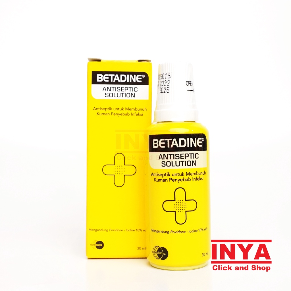 BETADINE ANTISEPTIC SOLUTION 30ml - Obat Luka - Antibakteri - Infeksi - P3K