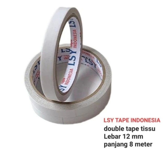 DOUBLE TAPE 12 mm x 10 yard LSY TAPE INDONESIA