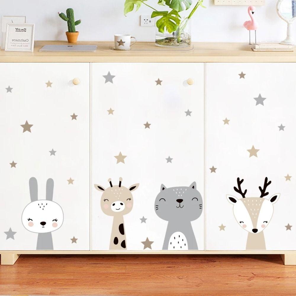 [Elegan] Stiker Saklar Mudah Menggosok Perekat Diri 6pcs/set Dekorasi Latar Belakang 3D Lucu DIY Dekorasi Rumah Untuk Kamar Anak Smile Hewan Bintang Wallpaper