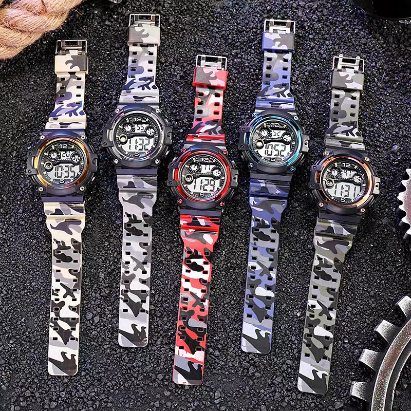 Jam Tangan Pria Digital Sport Luminous Strap Rubber Army Fashion - Sport Watch Men