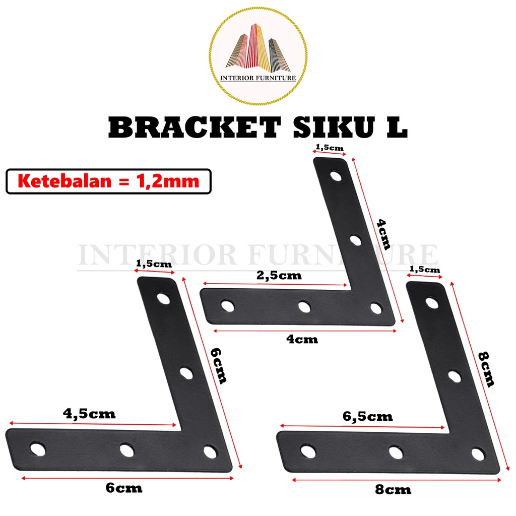 Plat Siku L Segitiga / Konektor Siku L / Connector sambungan Stainless