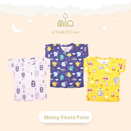 NIA Kaos Oblong Bayi Vinata Unisex Motif Full Print 0 - 6 bulan