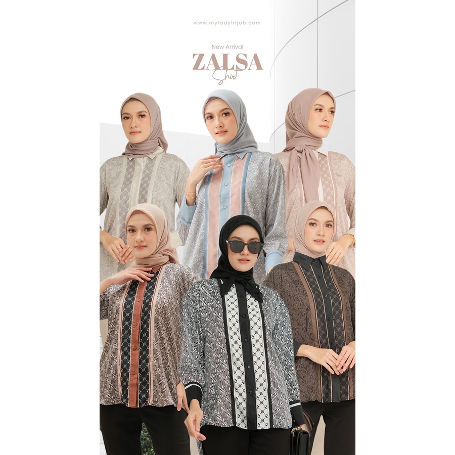 NEW ZALSA SHIRT BY MY LADY/BAHAN ZARA GLOW/KEMEJA MYLADY /KEMEJA PREMIUM/KEMEJA MYLADY/BAJU WANITA M