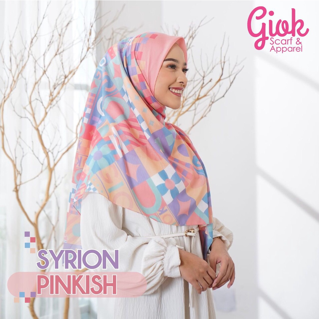 NEW SYRION SCARF BY GIOK SCARF & APPAREL/BAHAN VOAL ULTRAFINE/SIZE 115 CM x 115 CM/KERUDUNG SEGI EMP
