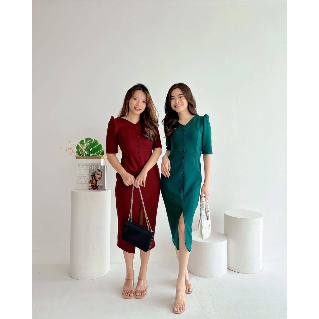 YUNIKU dress korea kancing bodycone 8115