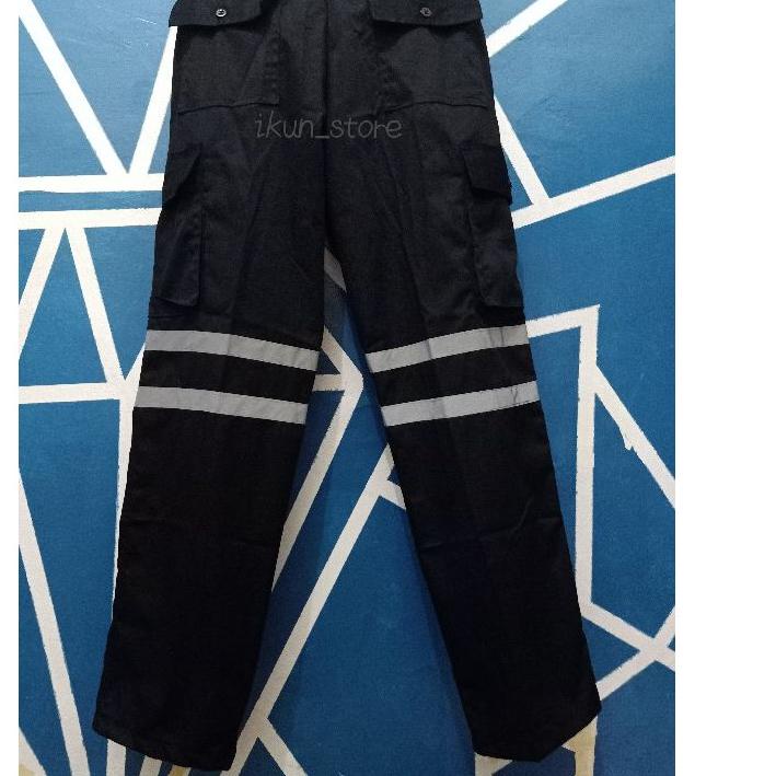 New CELANA KERJA WEARPACK SAFETY Scotlet garis proyek lapangan bengkel outdoor operator hitam Americ