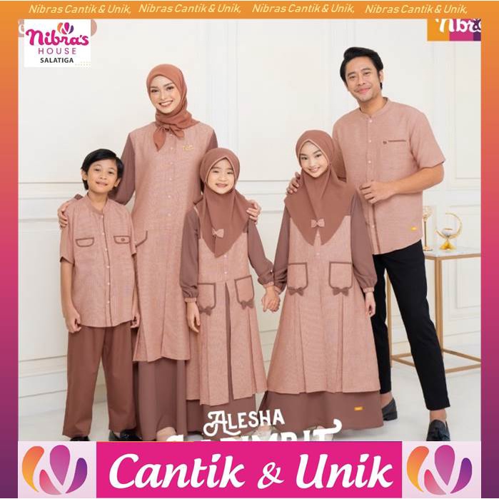 Jual Sarimbit Nibras Terbaru Alesha Terracotta Baju Couple