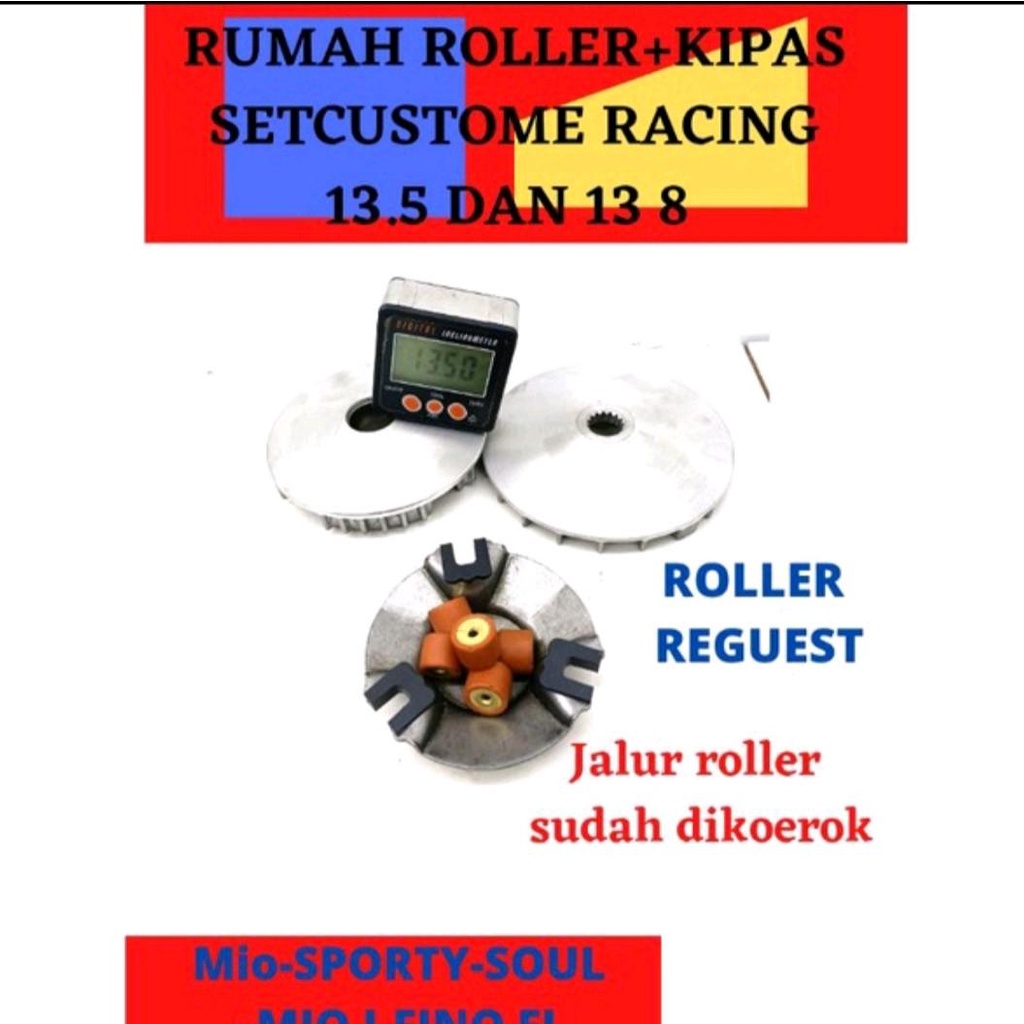 PULLEY MIO RUMAH ROLLER MIO J MIO SOUL GT 115 XRIDE 115  BUBUT 13.5 SET PLUS KIPAS