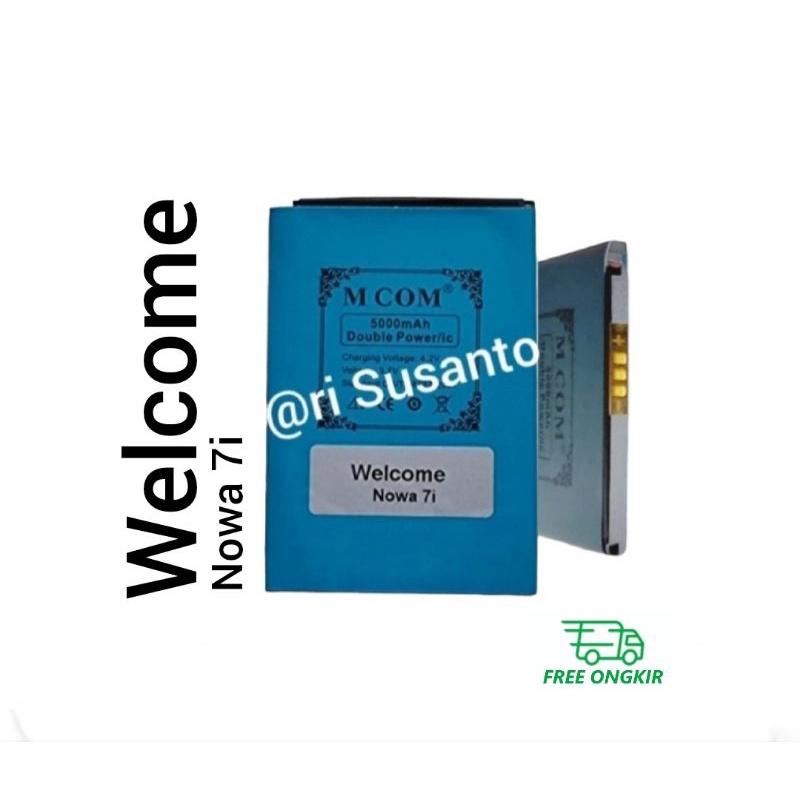 Baterai MCOM for Welcome Nowa 7i Double Power 5000mAh batere batre batrai battery