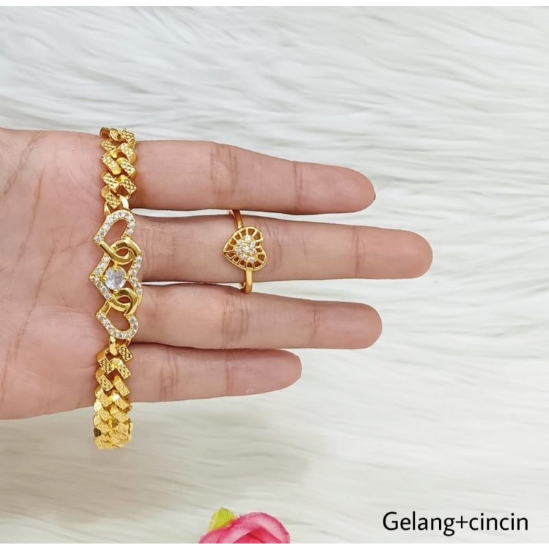 gelang rantai love free cincin love import lapis emas asli,, gelang tangan import termewah free cinc