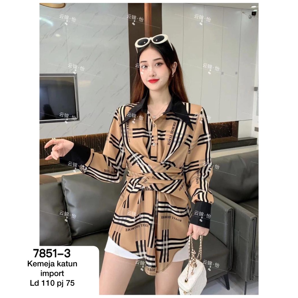 KEMEJA KATUN IMPORT IKAT TALI MV-7851