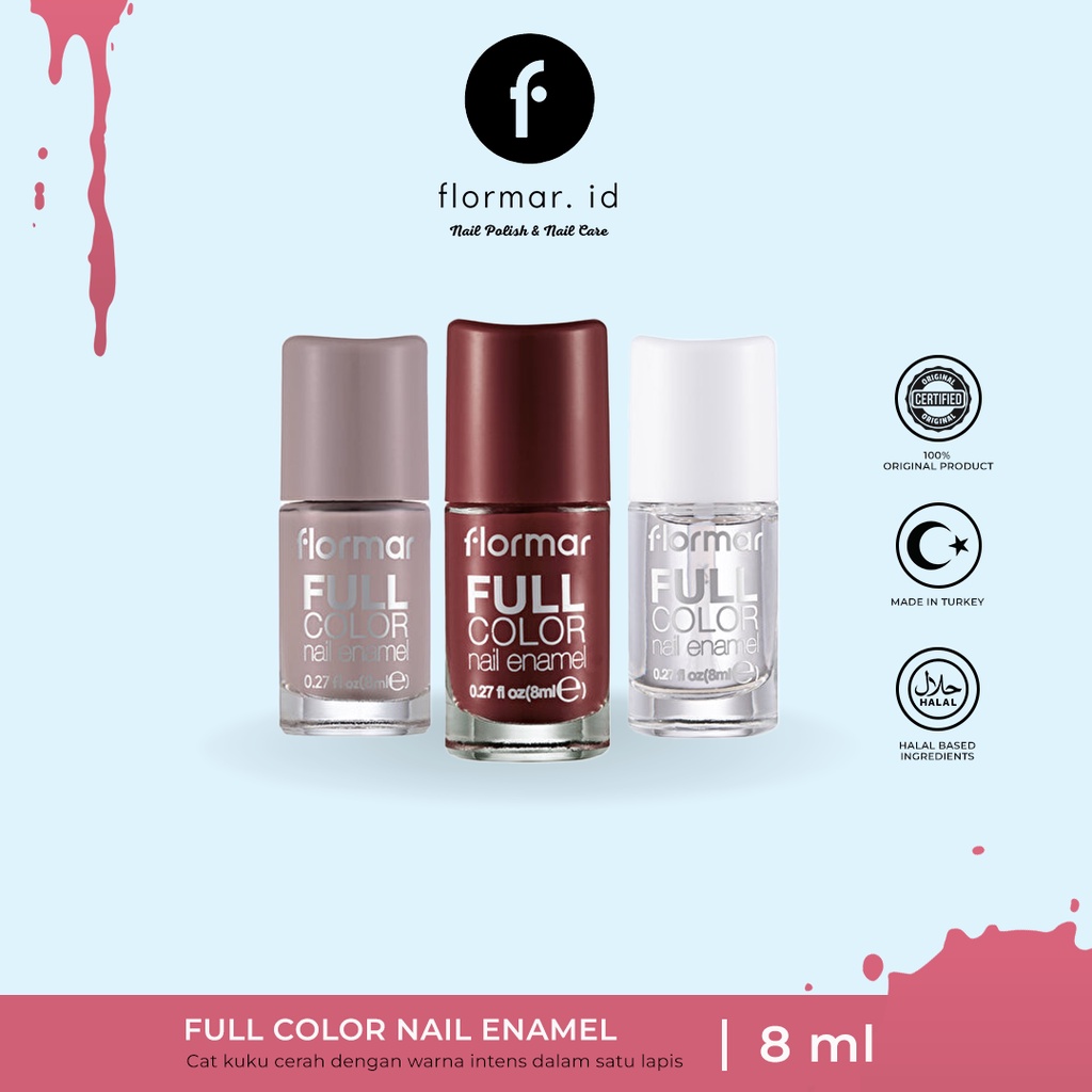 Kutek Flormar Full Color Nail Enamel (FC62-FC66-FC11-FC43-FC60-FC63-FC72-FC65-FC36)