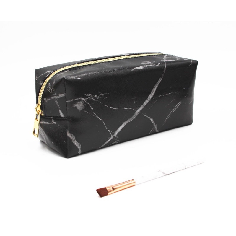 KOTAK PENSIL MOTIF MARBLE / MARBLE MAKE UP POUCH / TEMPAT SKINCARE KOSMETIK BESAR / POUCH MAKE UP MARBLE MOTIF LARGE / TAS KOSMETIK PERJALANAN WANITA TAHAN AIR / KOTAK PENSIL ESTETIK / TRAVELLING POUCH ORGANIZER