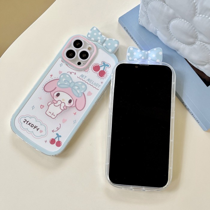 

Lanyard My Melody Sanrio Bow Bumper Case Casing Iphone X Xr 11 12 13 Pro Max