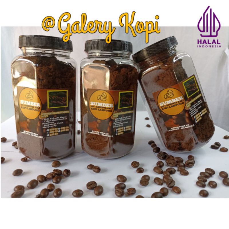 

{Sumber} Kopi Lampung Robusta Kemasam Toples Ukuran 700 ML {200 Gram} | Kopi Bubuk Lampung Asli Tanpa Campuran