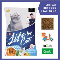 Life Cat Food 20kg Lifecat dryfood makanan kucing kering 1 karung 1sak isi 20 kg