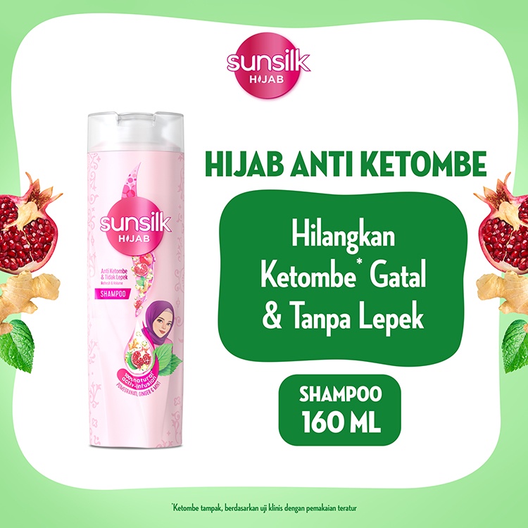 Sunsilk Hijab Shampoo Anti Ketombe & Tidak Lepek 160ML dengan Pomegranate, Ginger, & Mint