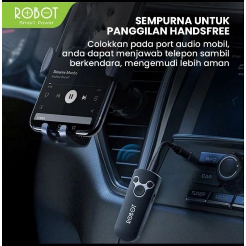 Robot RS10 Bluetooth Receiver 5.0 - Robot Bluetooth Audio Receiver Aux Original