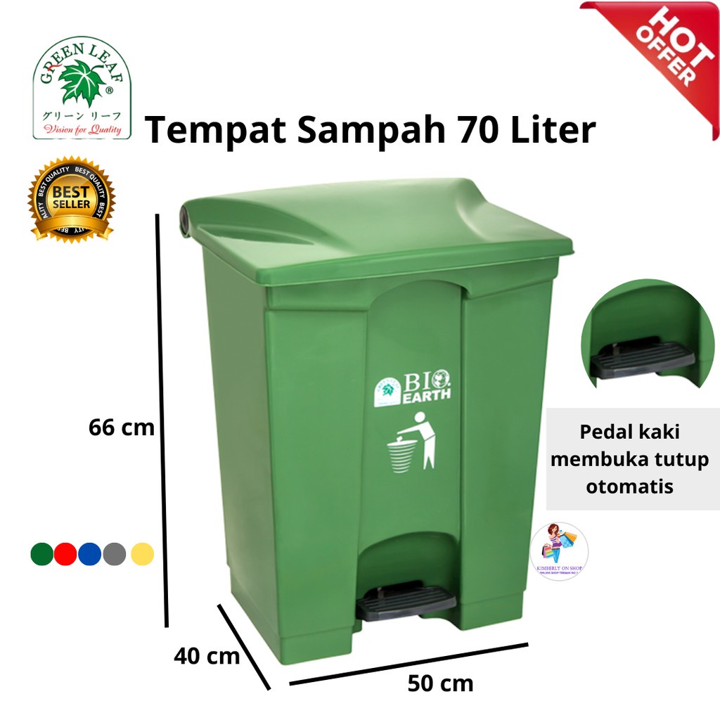 Tempat sampah BIO 70 liter 2170 Green Leaf